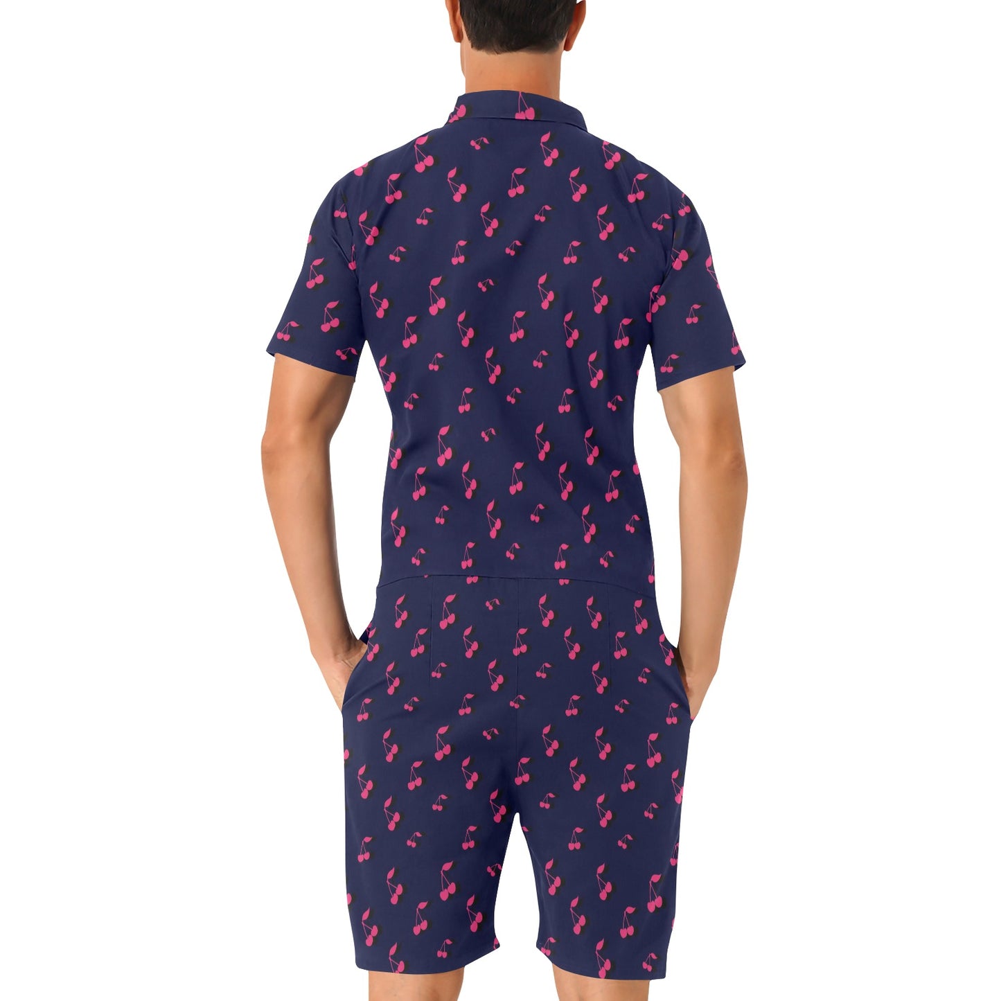 Cherry Pattern Print Design 02 Men's Romper