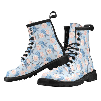 Hydrangea Pattern Print Design HD06 Women's Boots