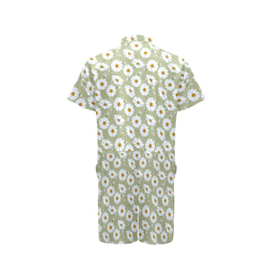 Daisy Yellow Print Pattern Men's Romper