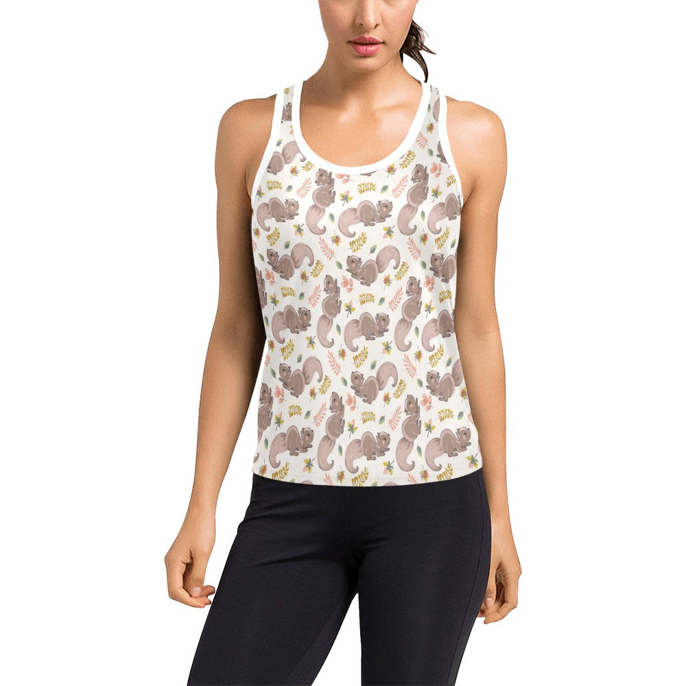Squirrel Print Design LKS307 Women's Racerback Tank Top