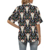 Buffalo Head Boho Style Pattern Print Design 01 Women's Hawaiian Shirt