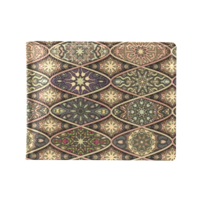 Mandala Motif Themed Design Print Men's ID Card Wallet