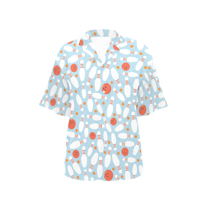Bowling Pattern Print Design 09 Women's Hawaiian Shirt