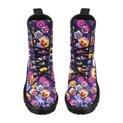 Pansy Pattern Print Design PS04 Women's Boots