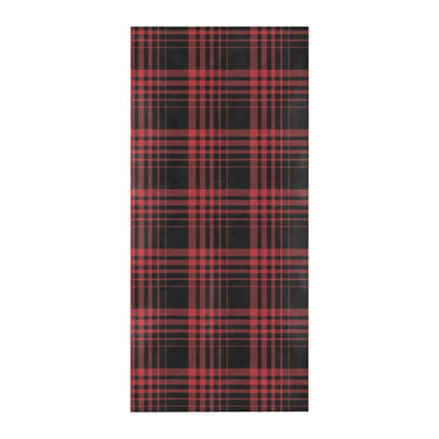 Tartan Red Black Print Design LKS303 Beach Towel 32" x 71"