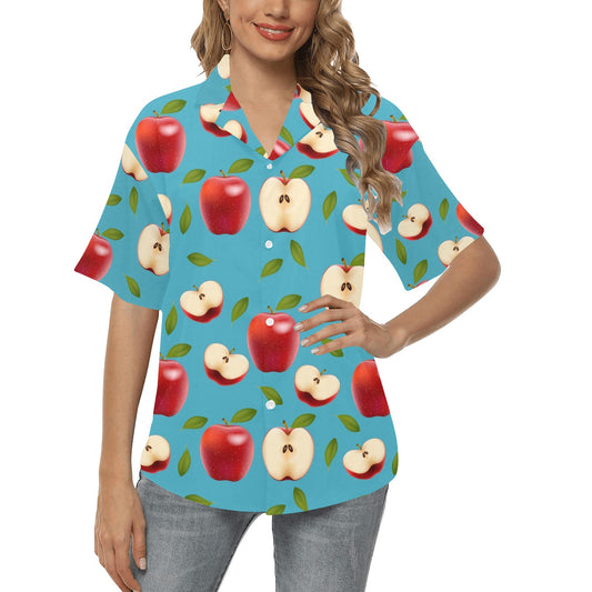 Apple Pattern Print Design AP012 Women's Hawaiian Shirt