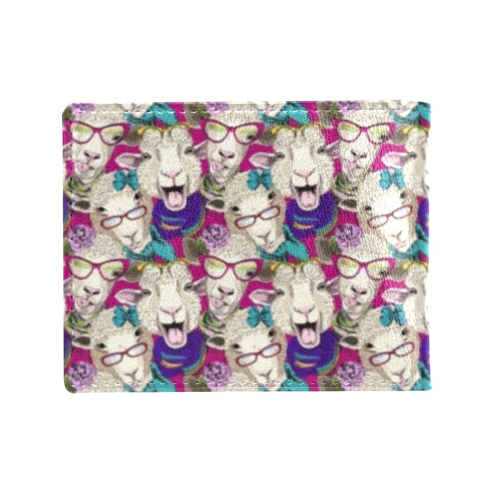 Sheep Print Design LKS403 Men's ID Card Wallet