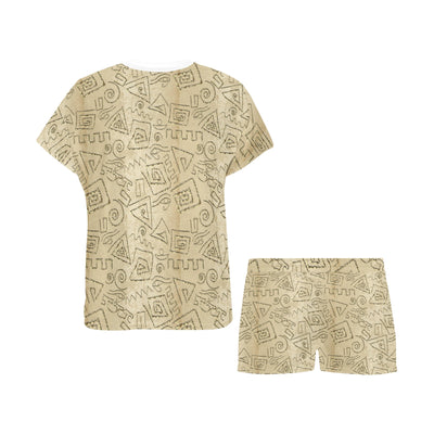 Ancient Greek Print Design LKS3013 Women's Short Pajama Set