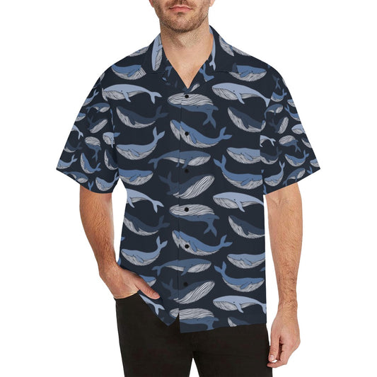 Whale Print Design LKS301 Men's Hawaiian Shirt