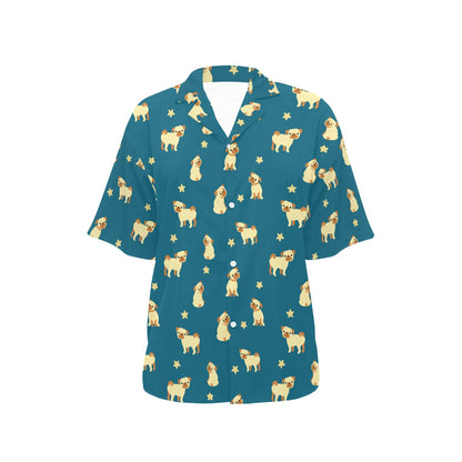 Pug Pattern Print Design A06 Women's Hawaiian Shirt