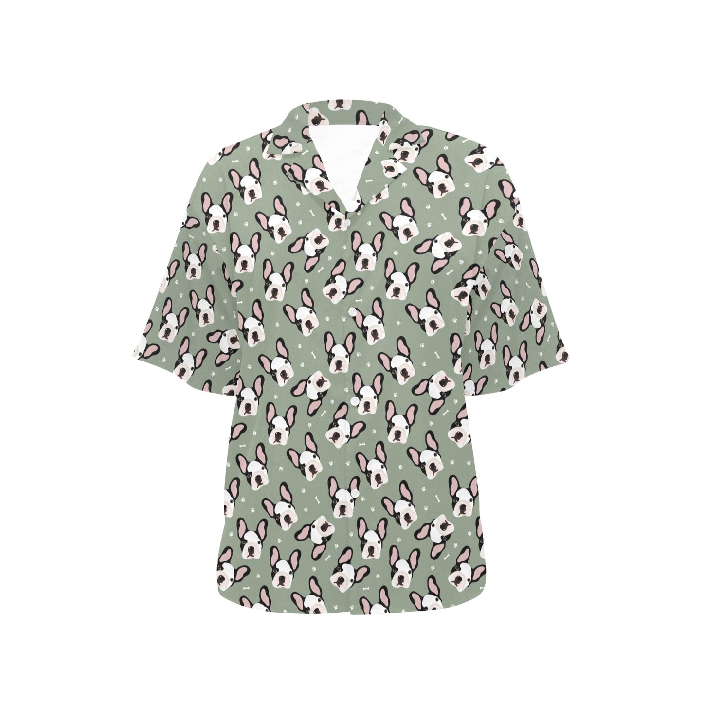 Boston Terrier Pattern Print Design 05 Women's Hawaiian Shirt