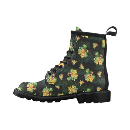 Pineapple Tropical Flower Print Pattern Women's Boots