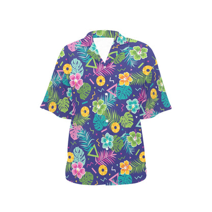Hawaiian Themed Pattern Print Design H014 Women's Hawaiian Shirt