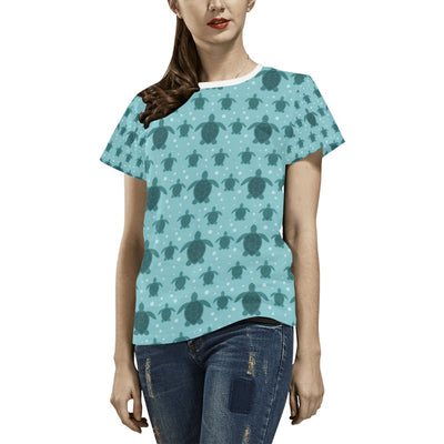 Sea Turtle Print Design LKS305 Women's  T-shirt