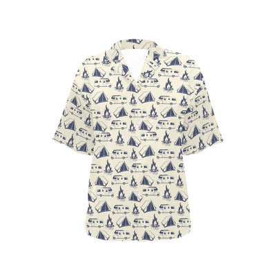 Campfire Pattern Print Design 01 Women's Hawaiian Shirt