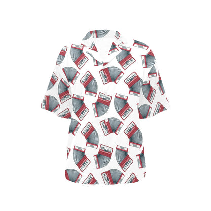Accordion Pattern Print Design 03 Women's Hawaiian Shirt