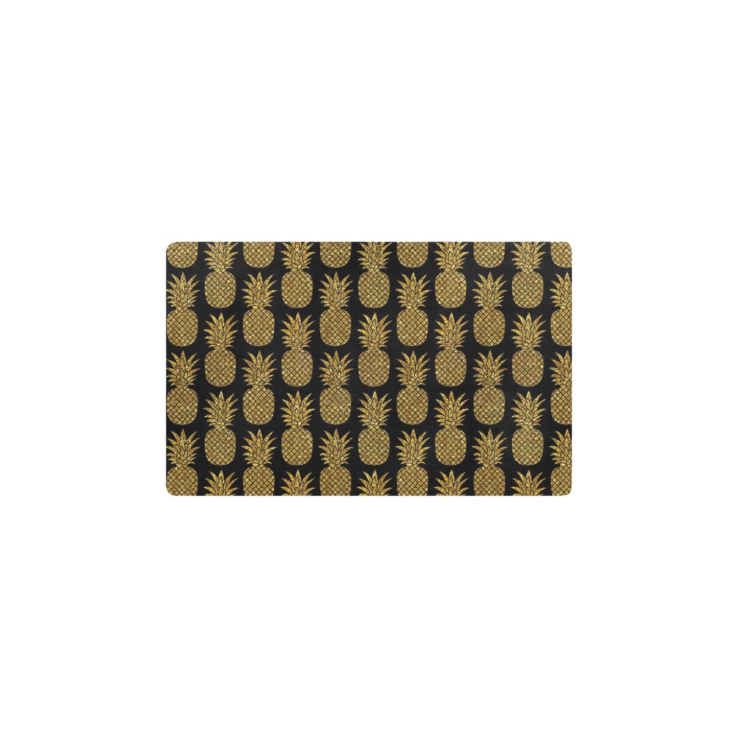 Gold Pineapple Pattern Print Design PP011 Kitchen Mat