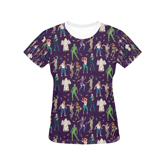 Creepy Zombie Print Design LKS302 Women's  T-shirt