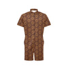 Agricultural Brown Wheat Print Pattern Men's Romper