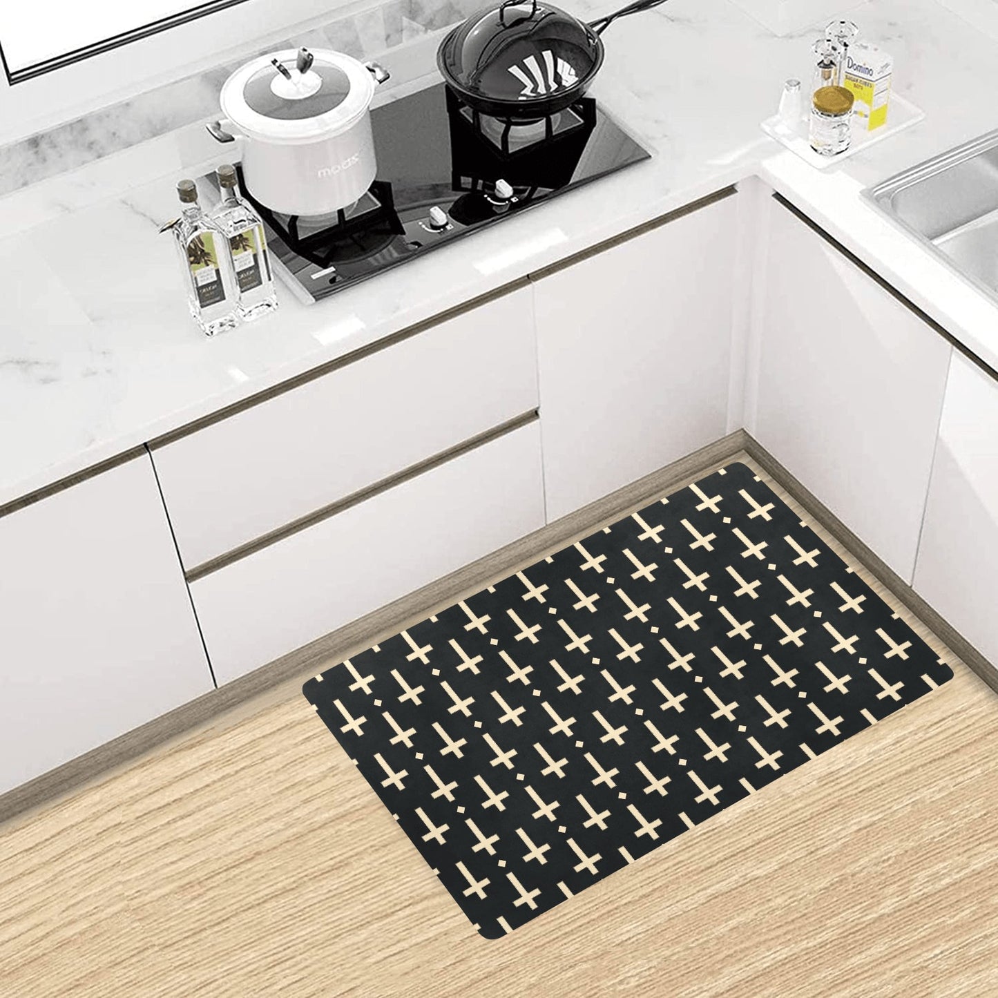 Cross Pattern Print Design 03 Kitchen Mat