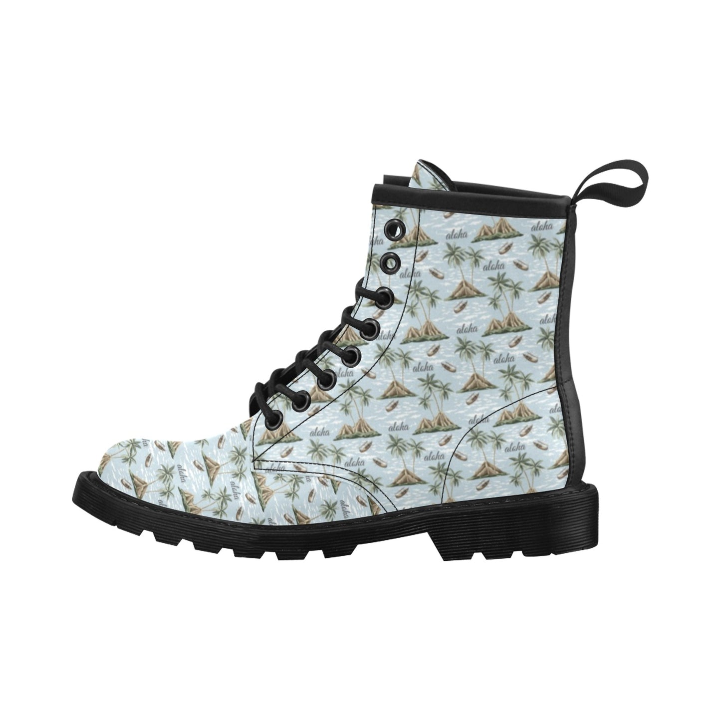 Aloha Hawaii island Design Themed Print Women's Boots