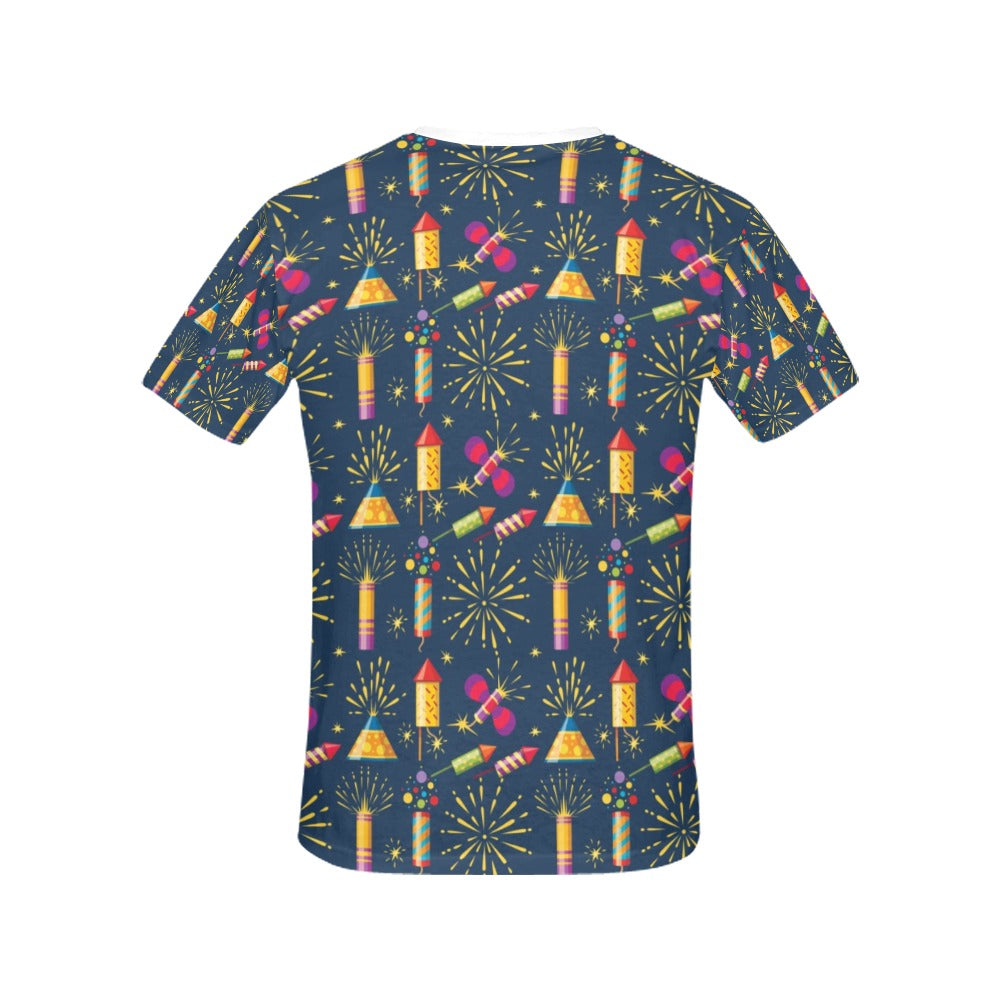 Firework Sparkling Rockets Print Design LKS306 Women's  T-shirt