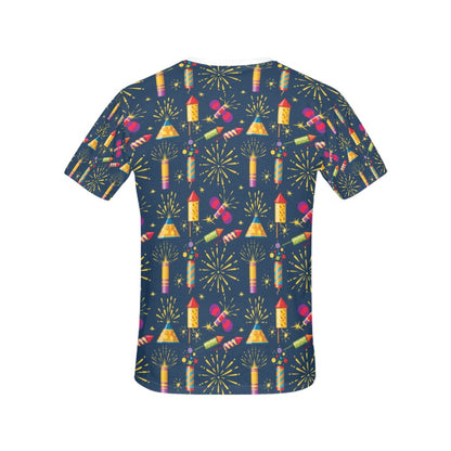 Firework Sparkling Rockets Print Design LKS306 Women's  T-shirt
