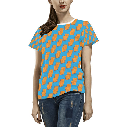 Waffle Print Design LKS304 Women's  T-shirt