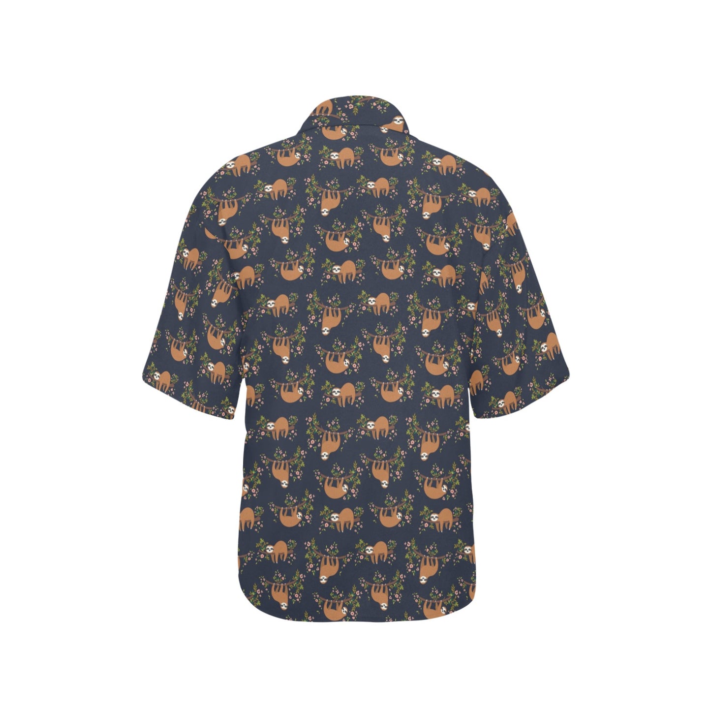 Sloth flower Design Themed Print Women's Hawaiian Shirt