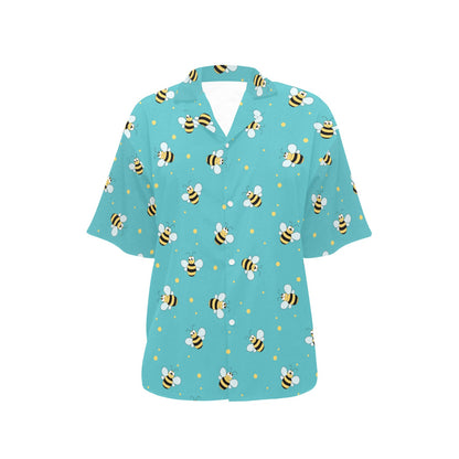 Bee With Dot Print Design LKS309 Women's Hawaiian Shirt