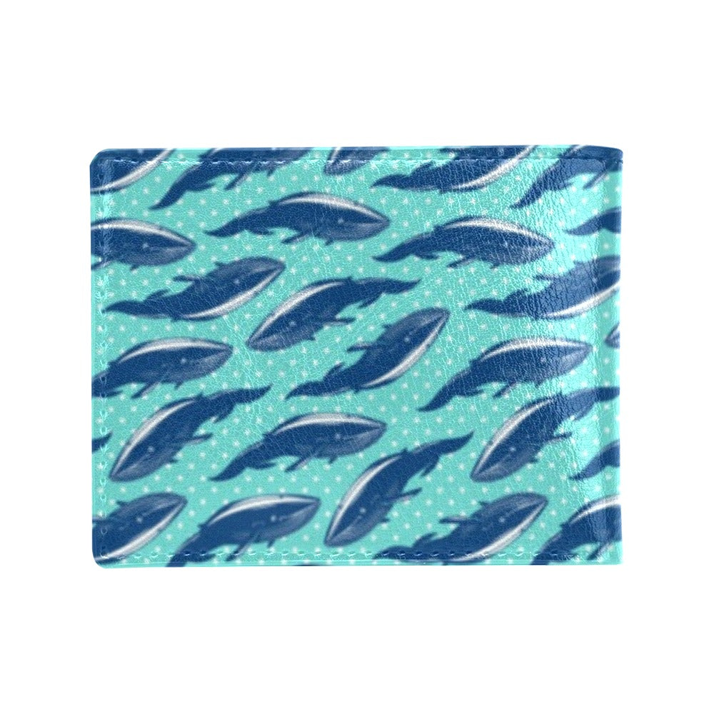 Whale Polka Dot Design Themed Print Men's ID Card Wallet