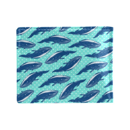 Whale Polka Dot Design Themed Print Men's ID Card Wallet