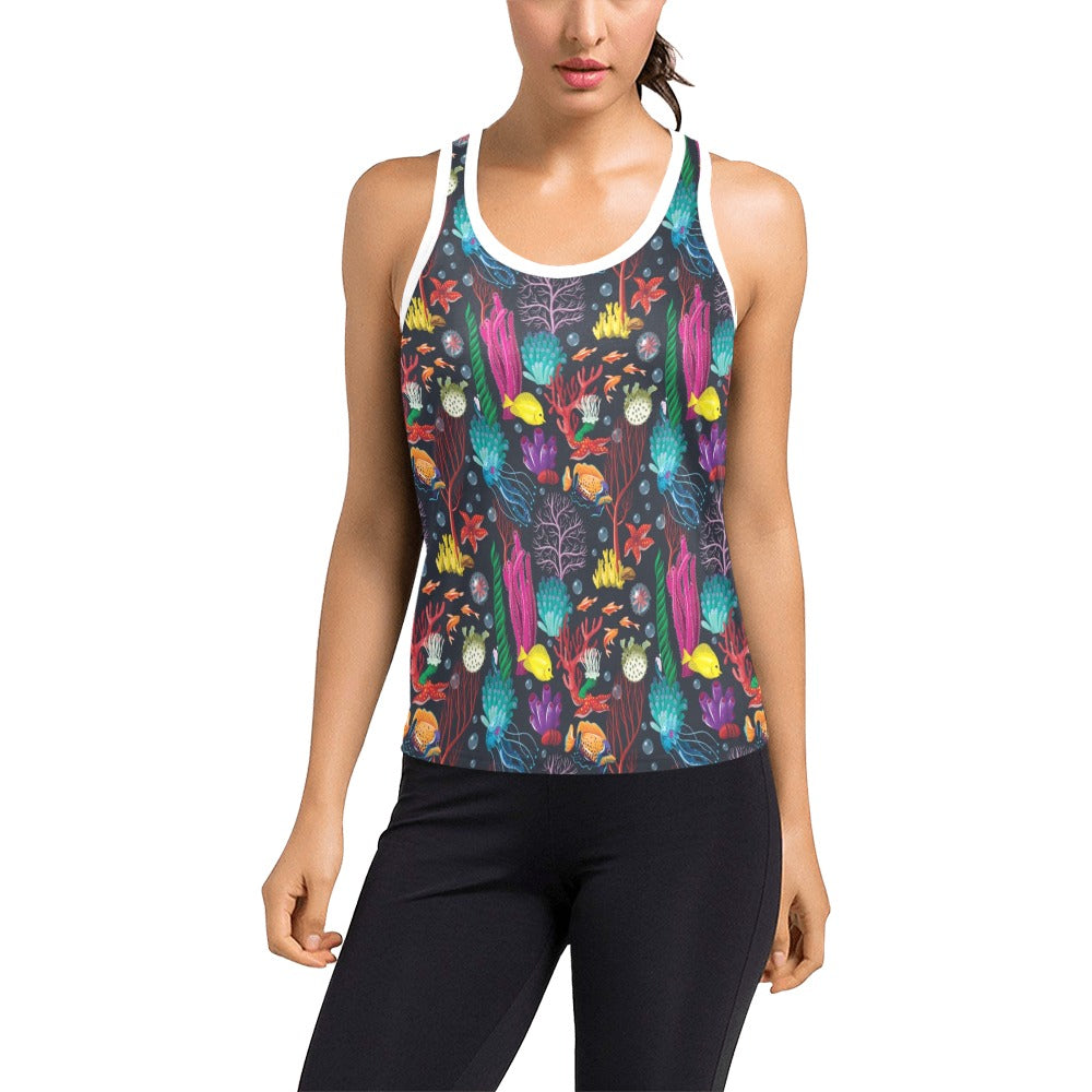 Underwater Cute Print Design LKS303 Women's Racerback Tank Top