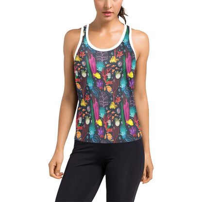 Underwater Cute Print Design LKS303 Women's Racerback Tank Top