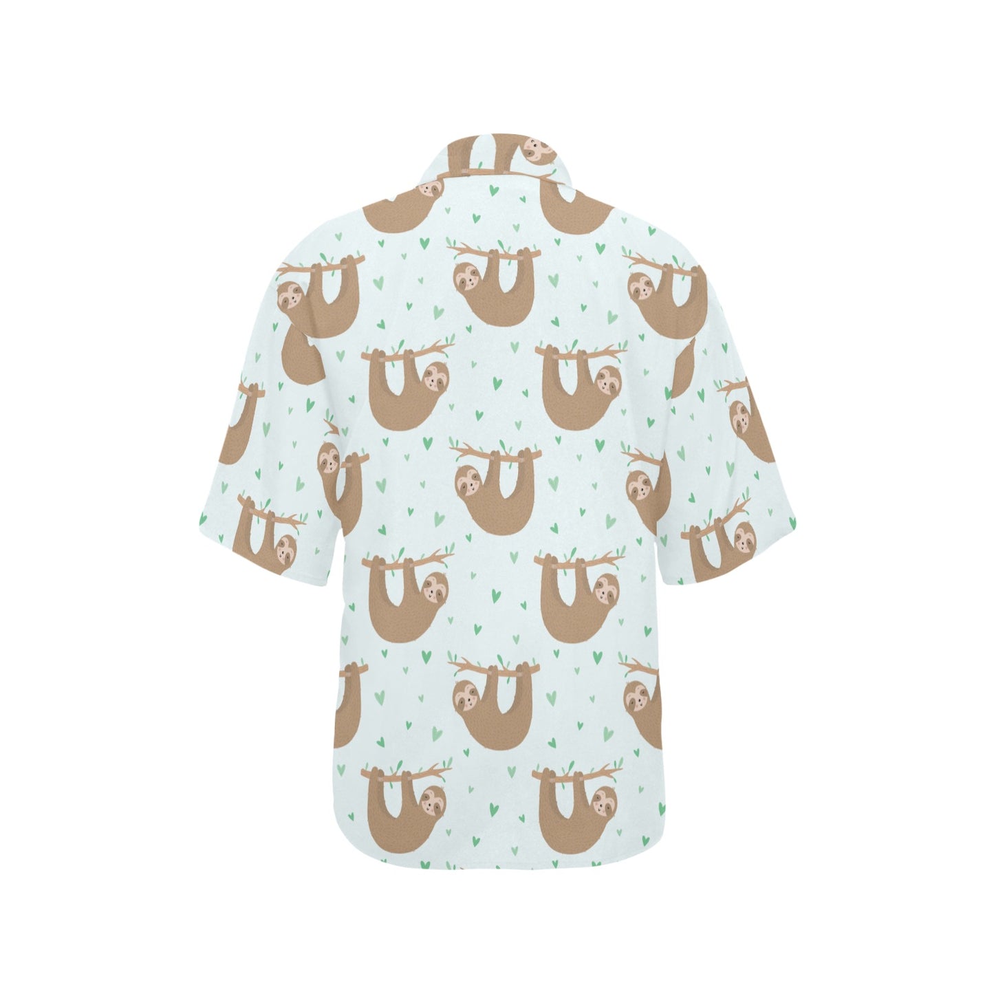 Sloth Print Design LKS308 Women's Hawaiian Shirt