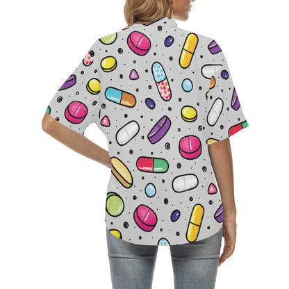 Pill Pattern Print Design A04 Women's Hawaiian Shirt