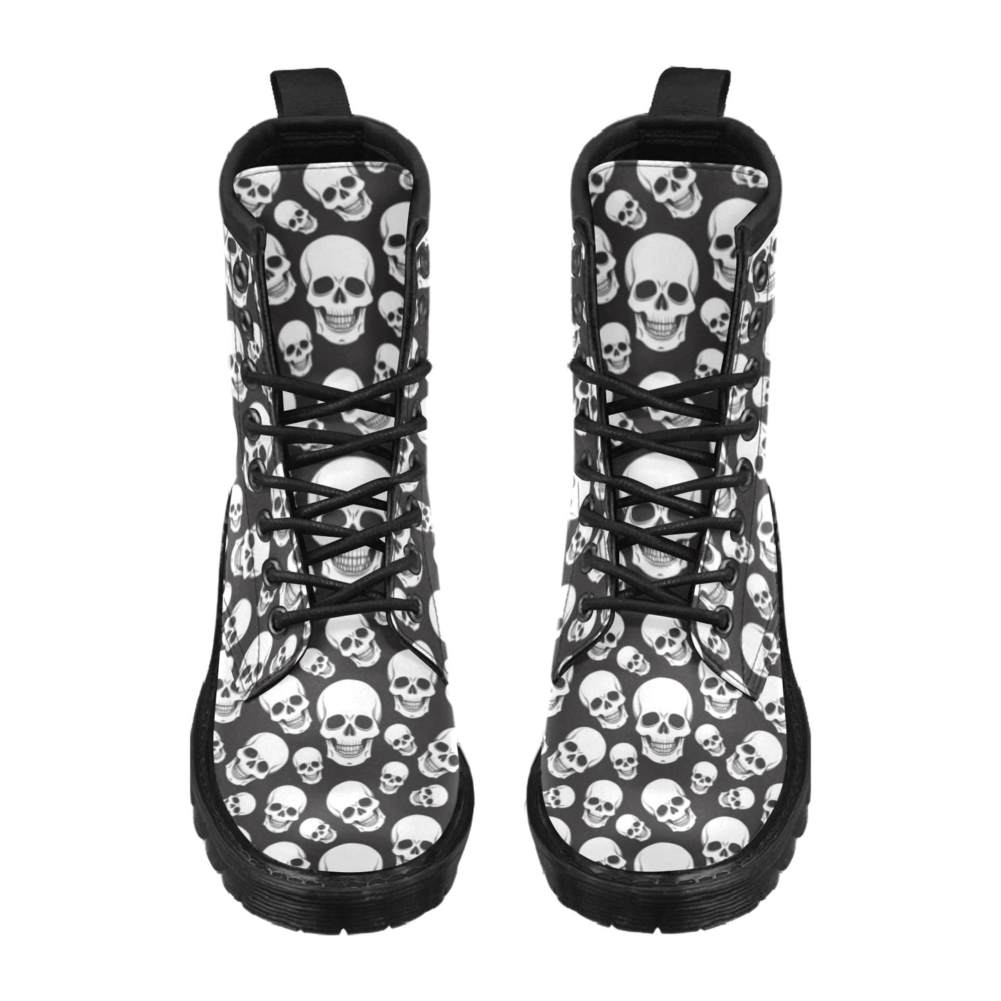 Skull Print Design LKS301 Women's Boots