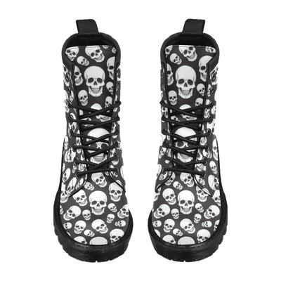 Skull Print Design LKS301 Women's Boots
