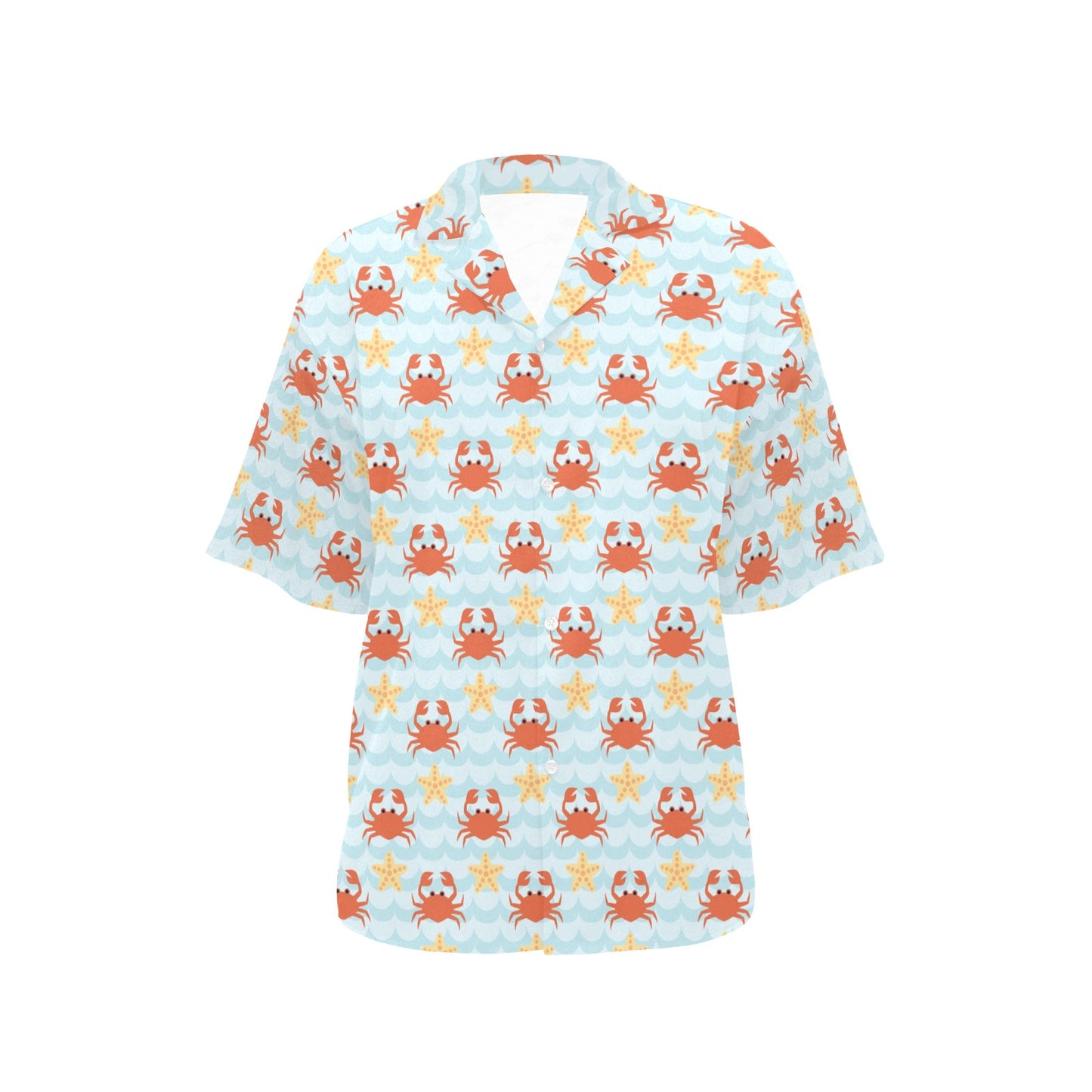 Crab Pattern Print Design 03 Women's Hawaiian Shirt