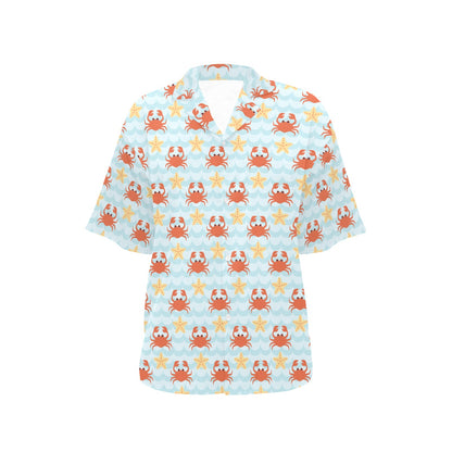 Crab Pattern Print Design 03 Women's Hawaiian Shirt