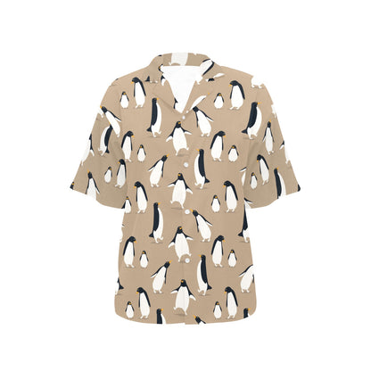 Penguin Pattern Print Design A01 Women's Hawaiian Shirt