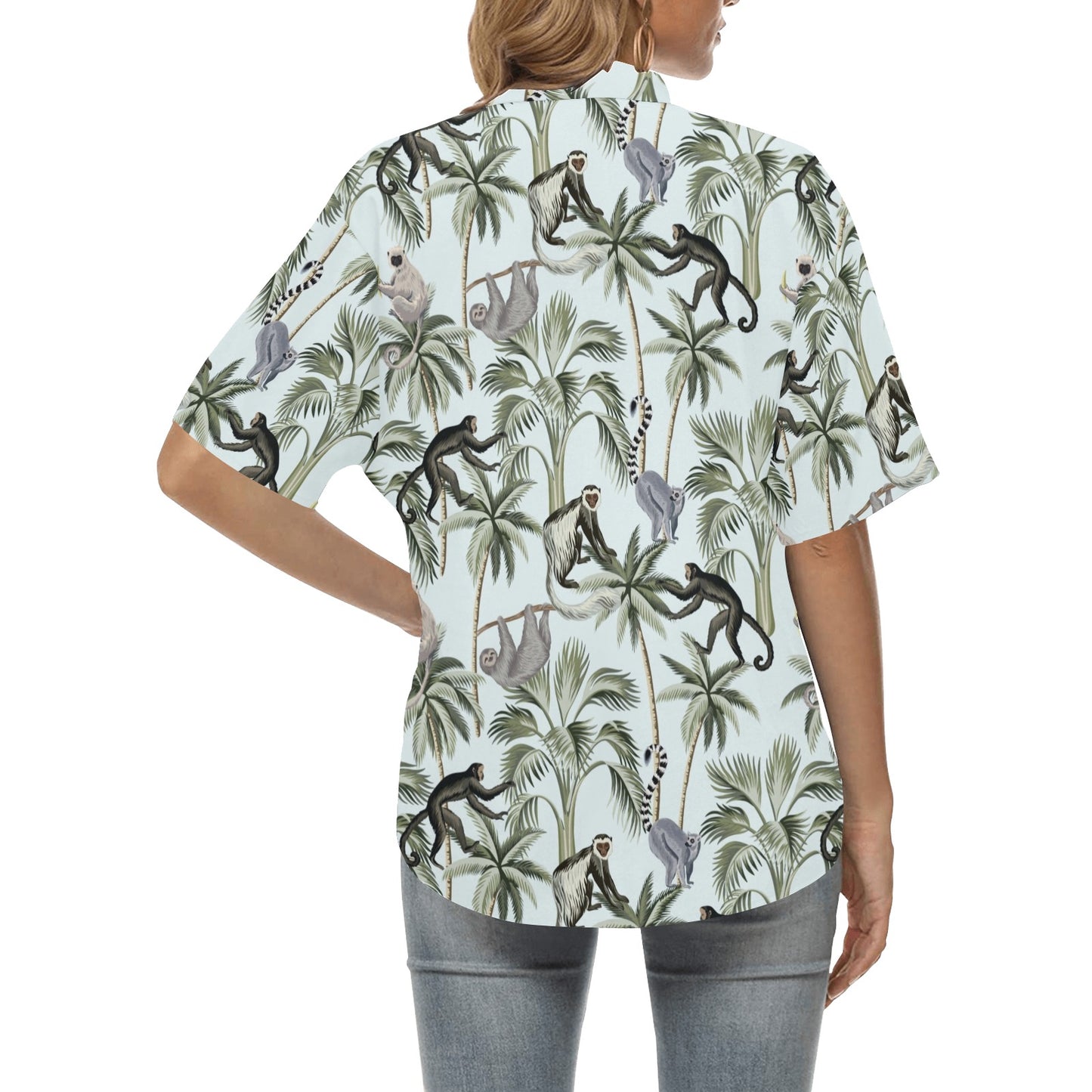 Rainforest Pattern Print Design RF04 Women's Hawaiian Shirt