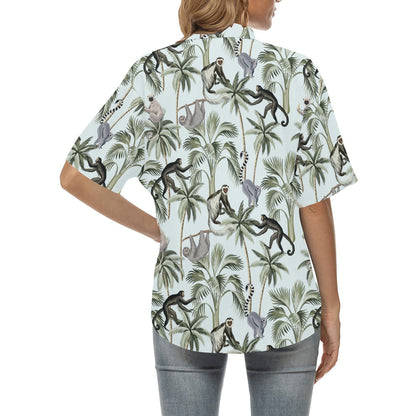 Rainforest Pattern Print Design RF04 Women's Hawaiian Shirt