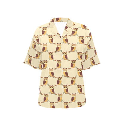 Owl Pattern Print Design A07 Women's Hawaiian Shirt