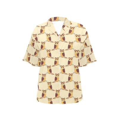 Owl Pattern Print Design A07 Women's Hawaiian Shirt