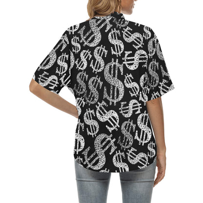 Money Pattern Print Design 02 Women's Hawaiian Shirt