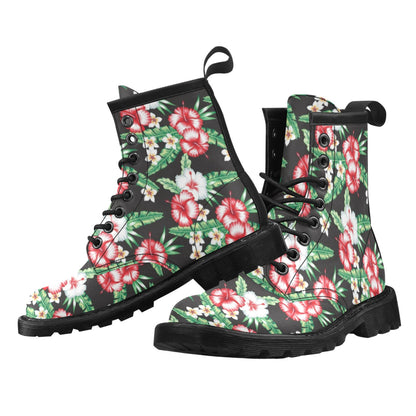 Hawaiian flower tropical leaves Women's Boots