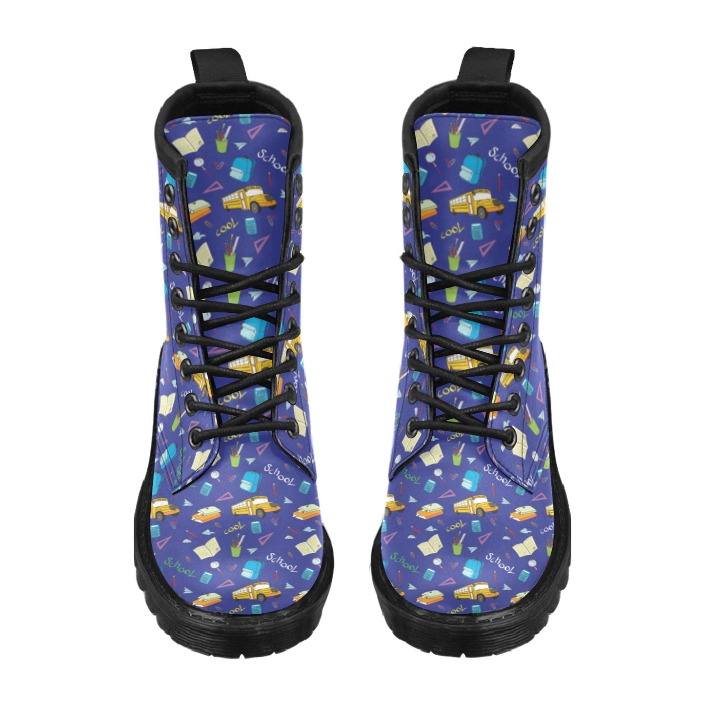 School Bus Print Design LKS307 Women's Boots
