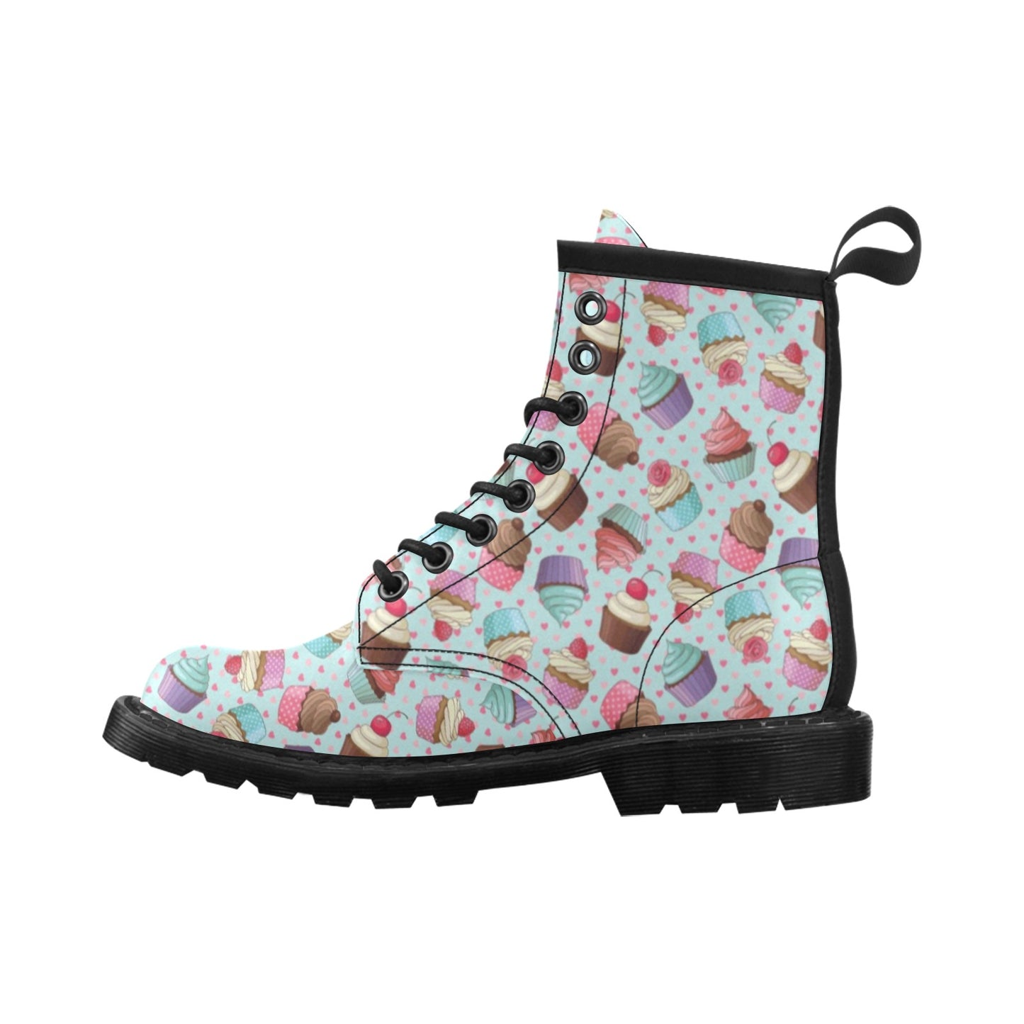 Cupcakes Fancy Heart Print Pattern Women's Boots