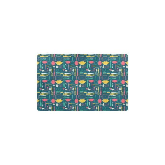 Cooking Kitchen Tools Pattern Print Design 01 Kitchen Mat
